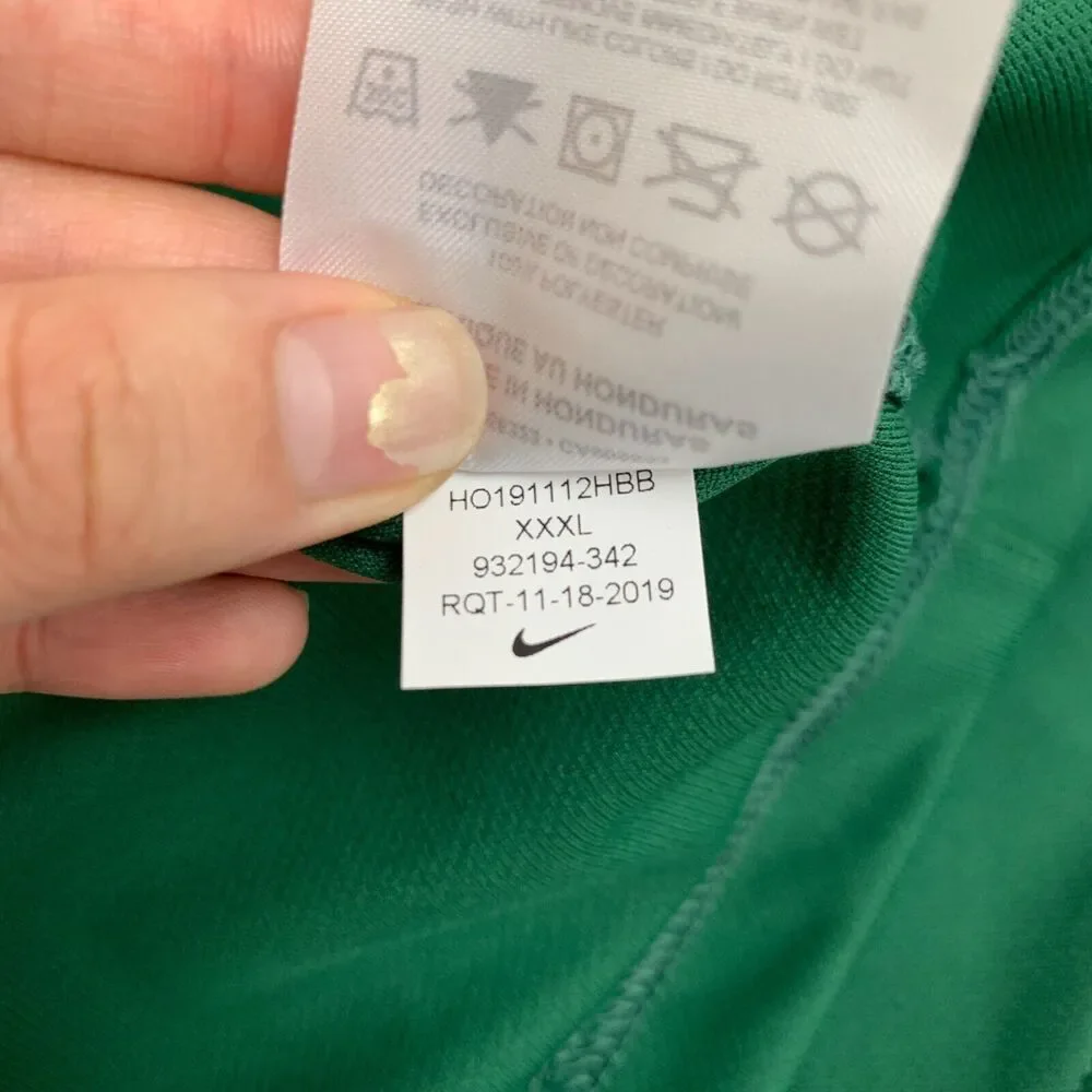Nike Basketball Jersey Shirt Womens XXXL 3XL Green Sleeveless V Neck Lightweight